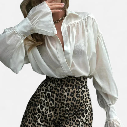 Dorlani | Blouse Transparente à Manches Longues pour Femme – Légèreté Éthérée, Élégance Raffinée