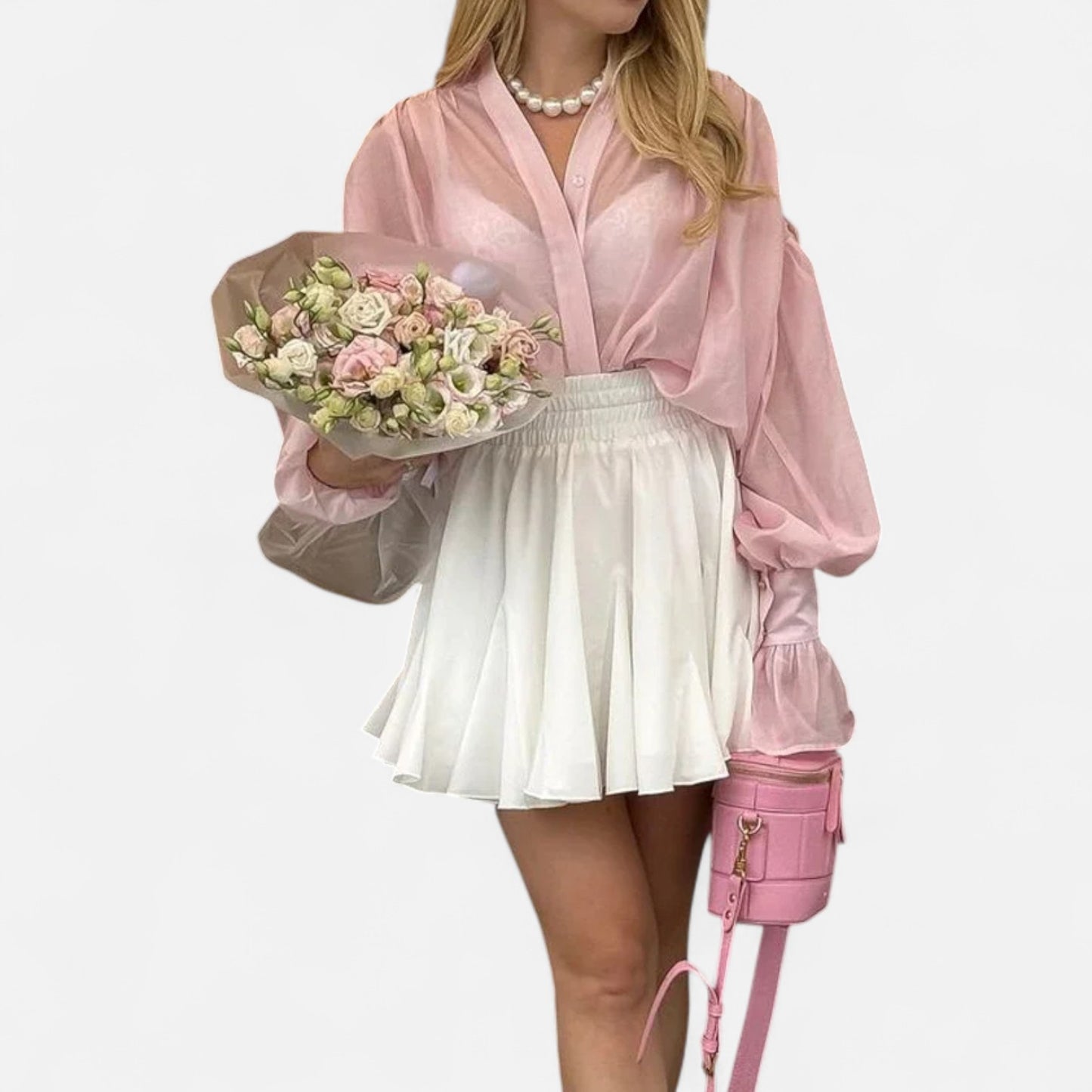 Dorlani | Blouse Transparente à Manches Longues pour Femme – Légèreté Éthérée, Élégance Raffinée