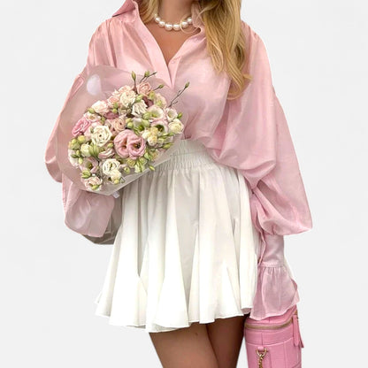 Dorlani | Blouse Transparente à Manches Longues pour Femme – Légèreté Éthérée, Élégance Raffinée
