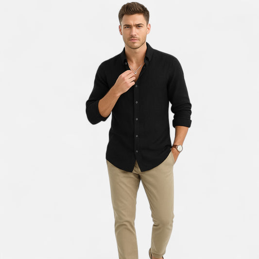 Dorlani | Chemise en Lin à Manches Longues pour Homme – Élégance Naturelle, Confort Estival