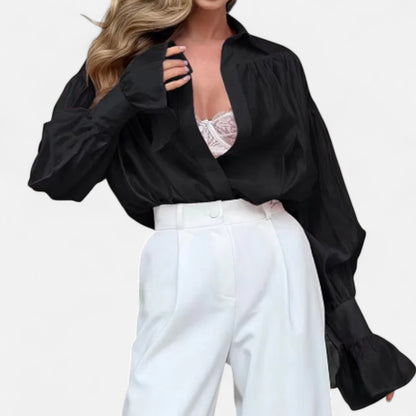Dorlani | Blouse Transparente à Manches Longues pour Femme – Légèreté Éthérée, Élégance Raffinée