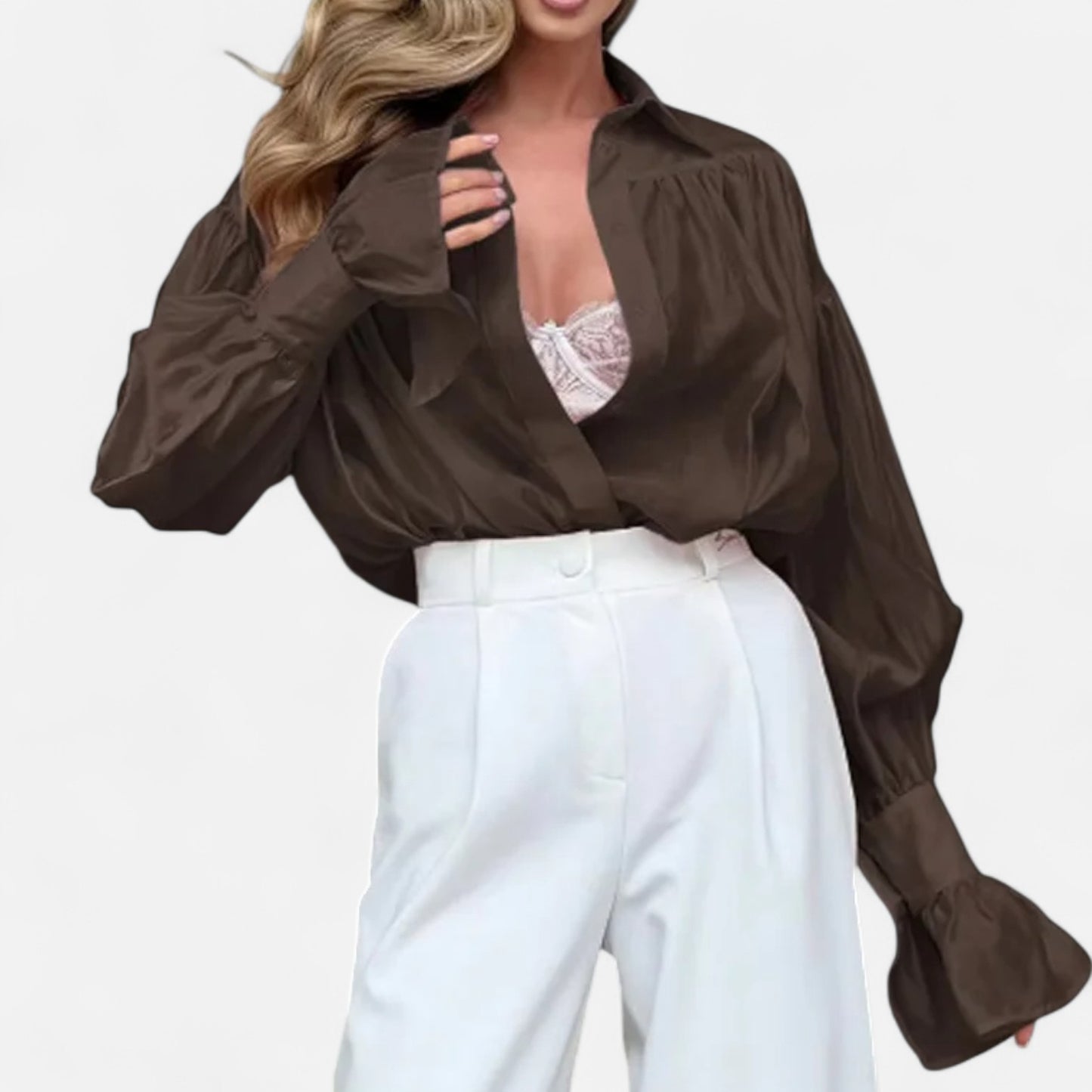 Dorlani | Blouse Transparente à Manches Longues pour Femme – Légèreté Éthérée, Élégance Raffinée