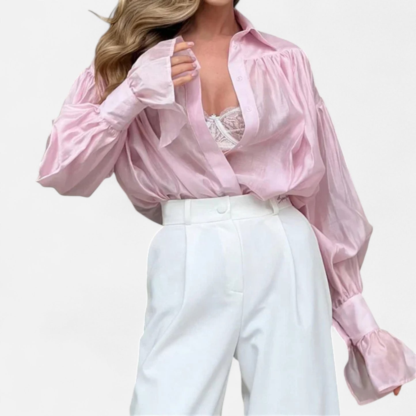Dorlani | Blouse Transparente à Manches Longues pour Femme – Légèreté Éthérée, Élégance Raffinée