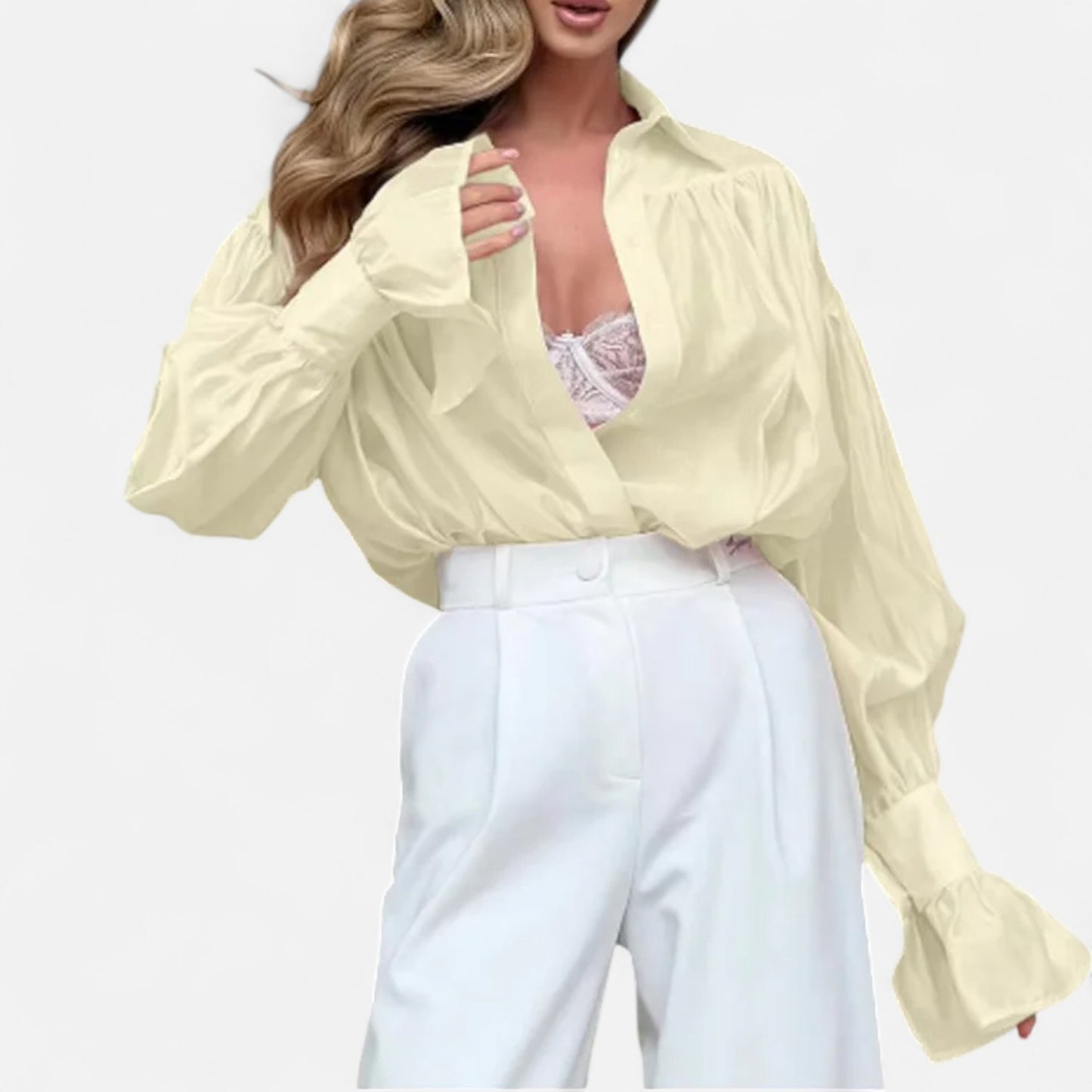 Dorlani | Blouse Transparente à Manches Longues pour Femme – Légèreté Éthérée, Élégance Raffinée